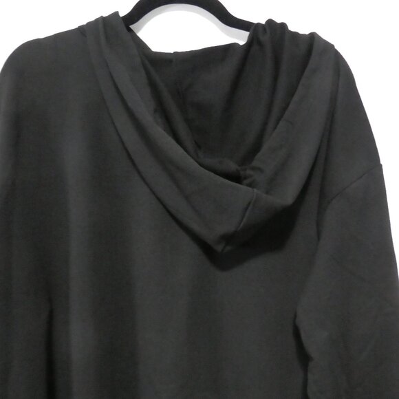 SHEIN - Curve | 2XL | Contrast Gold Sequin Drop Shoulder Drawstring Black Hoodie - Picture 12 of 16